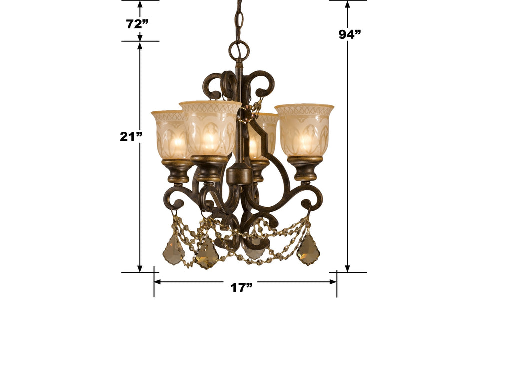Crystorama Norwalk 17'' Chandelier - Product Dimensions