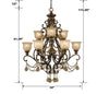 Crystorama Norwalk 34'' Chandelier - Product Dimensions