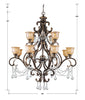 Crystorama Norwalk 48'' Chandelier - Product Dimensions
