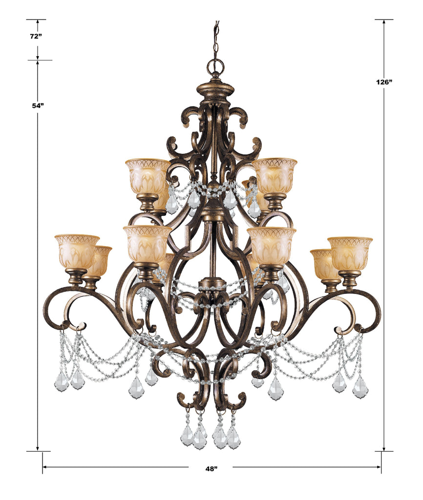 Crystorama Norwalk 48'' Chandelier - Product Dimensions