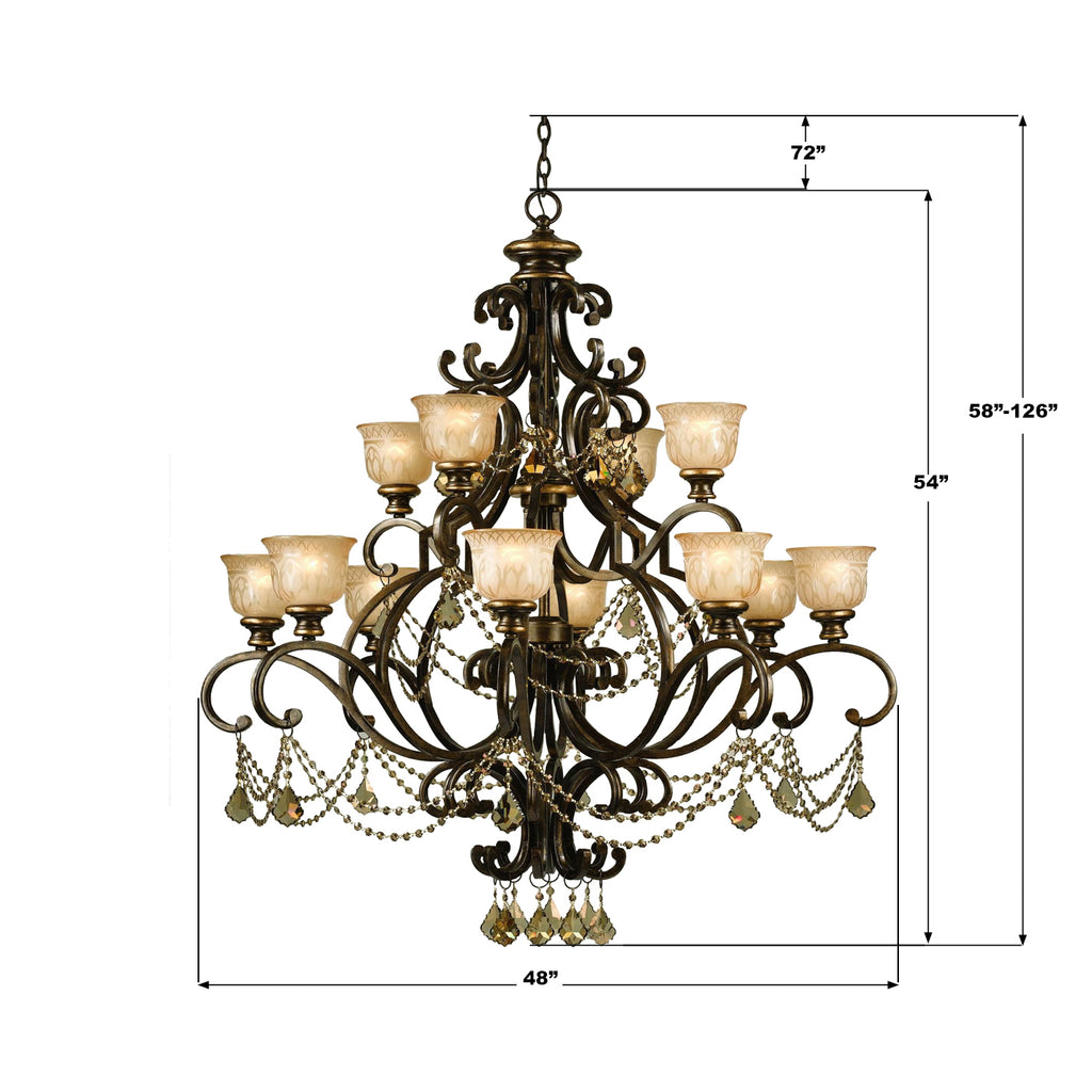 Crystorama Norwalk 48'' Chandelier - Product Dimensions