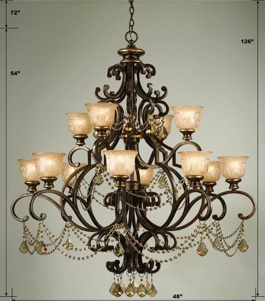 7512-BU-GT-MWP Norwalk 48'' Chandelier | Dimensions Image
