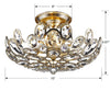 7583-DT Sterling 3 Light Semi Flush Mount | Dimensions Image