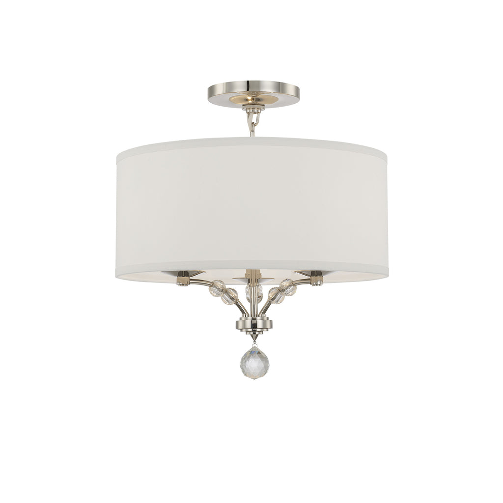 Crystorama Mirage 18'' Semi Flush Mount in Polished Nickel - Front View