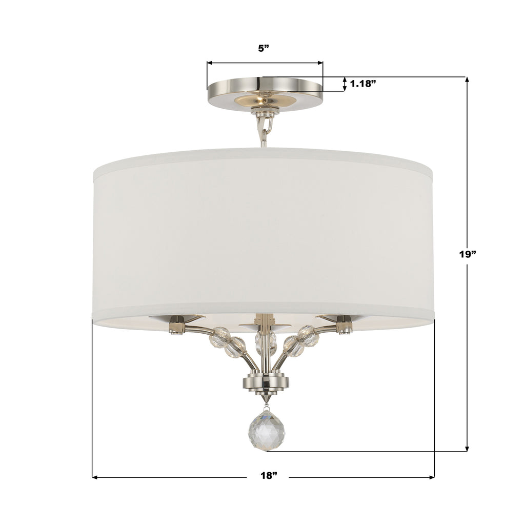 8005-PN_CEILING Mirage 18'' Semi Flush Mount | Dimensions Image