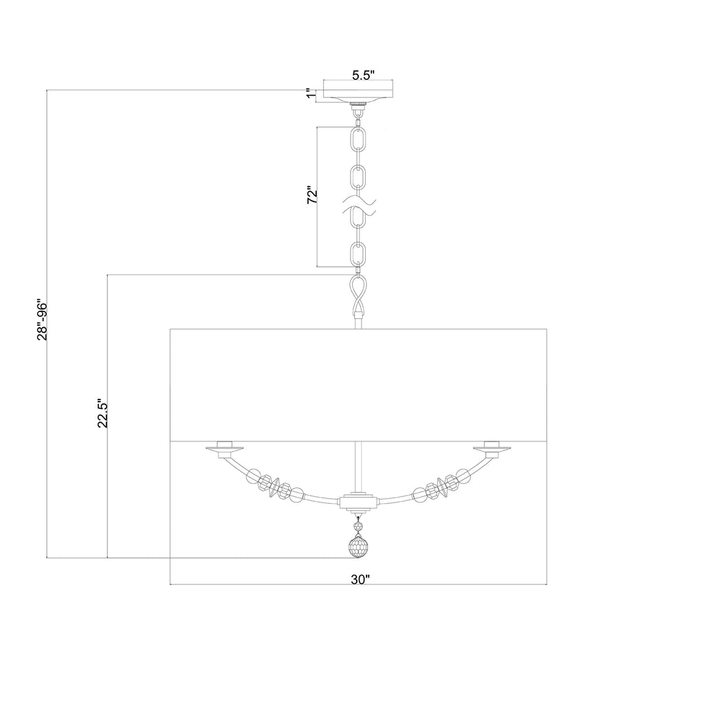 Crystorama Mirage 30'' Chandelier - Product Dimensions