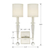 Crystorama-OPEN-BOX Paxton 2 Light Sconce - Product Dimensions