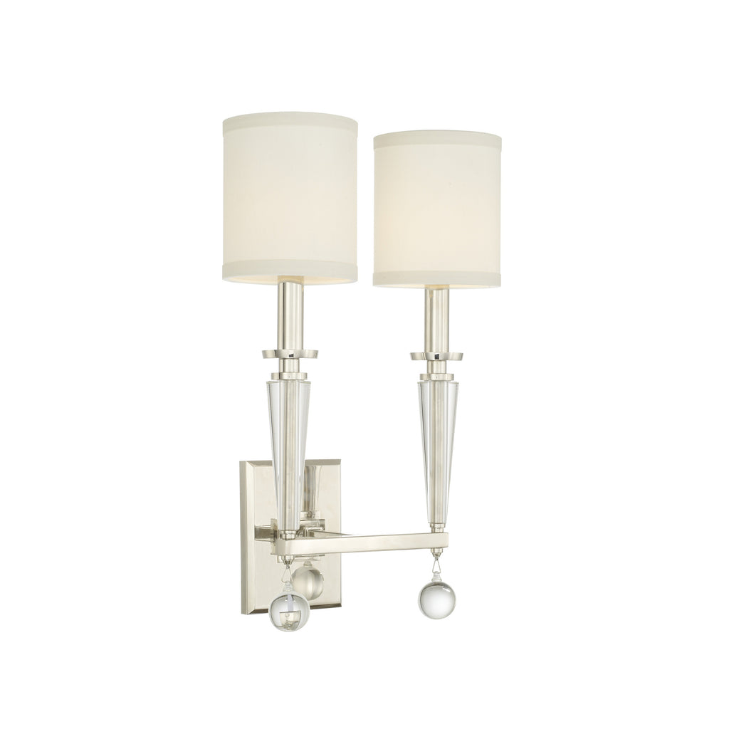 Crystorama-OPEN-BOX Paxton 2 Light Sconce in Polished Nickel - Front View