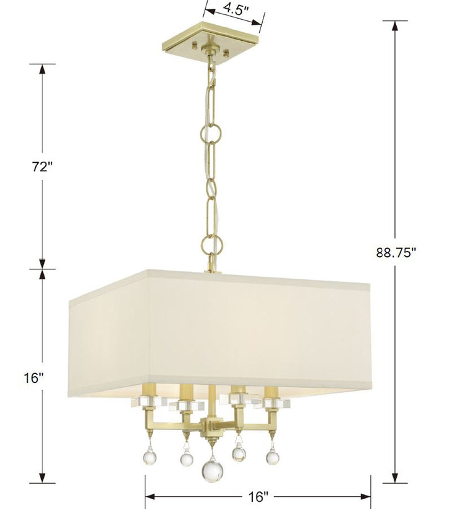 8105-AG_CEILING Paxton 4 Light Semi Flush | Dimensions Image