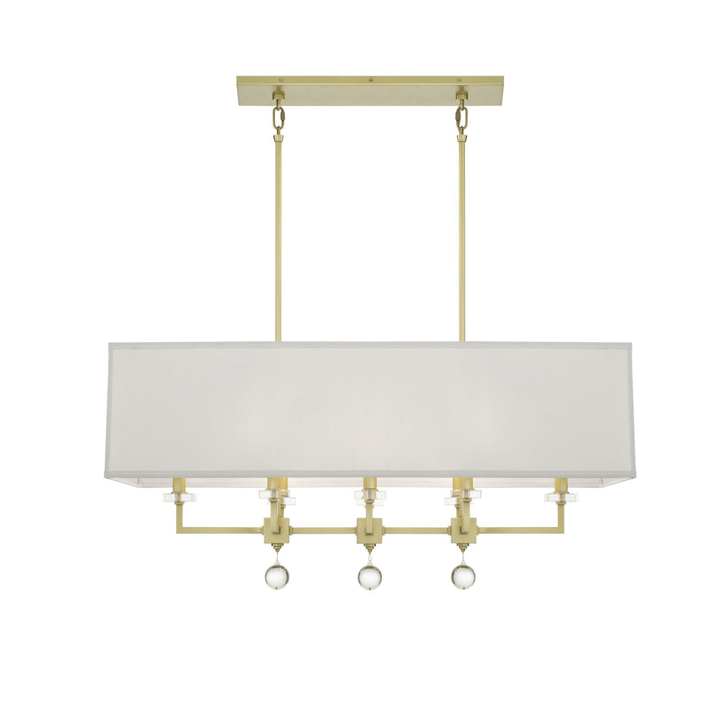 8109-AG Paxton 8 Light Linear Chandelier | Main Image