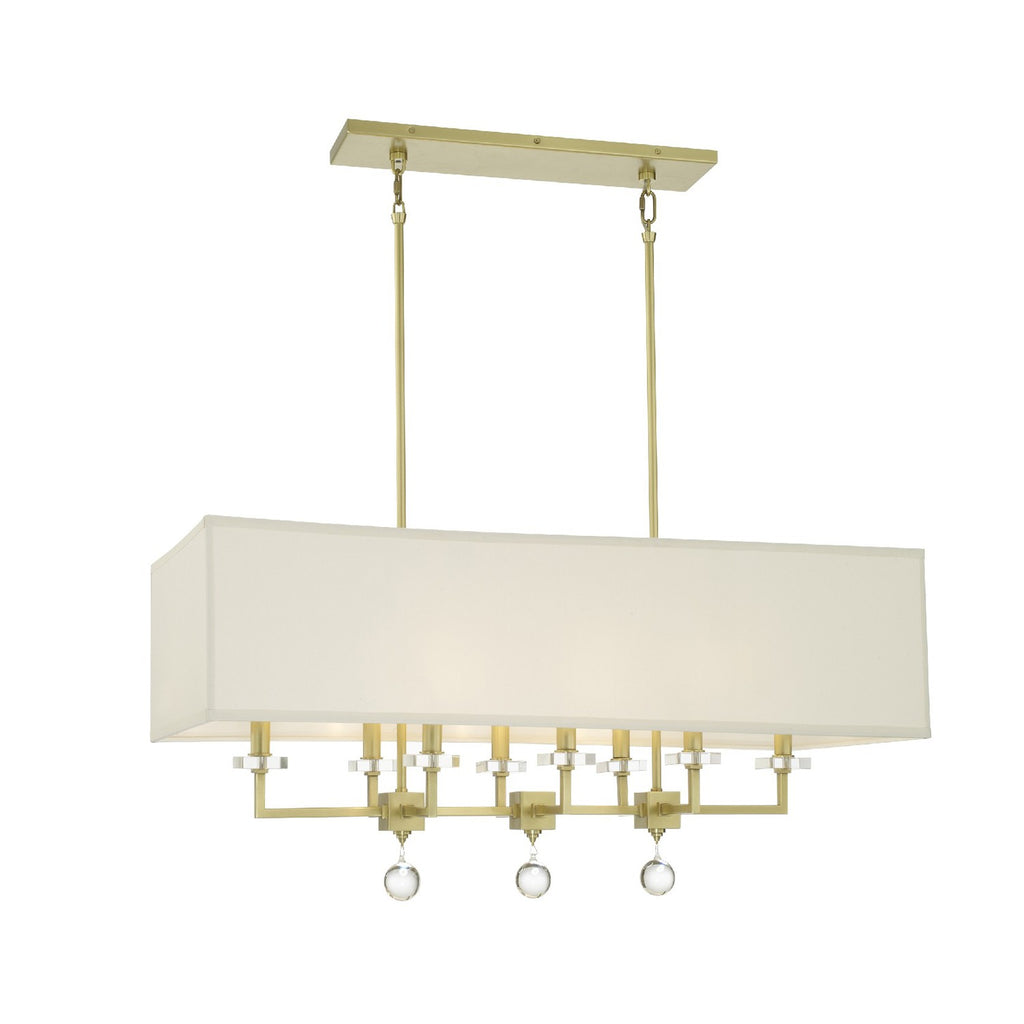 8109-AG Paxton 8 Light Linear Chandelier | Alternate Image