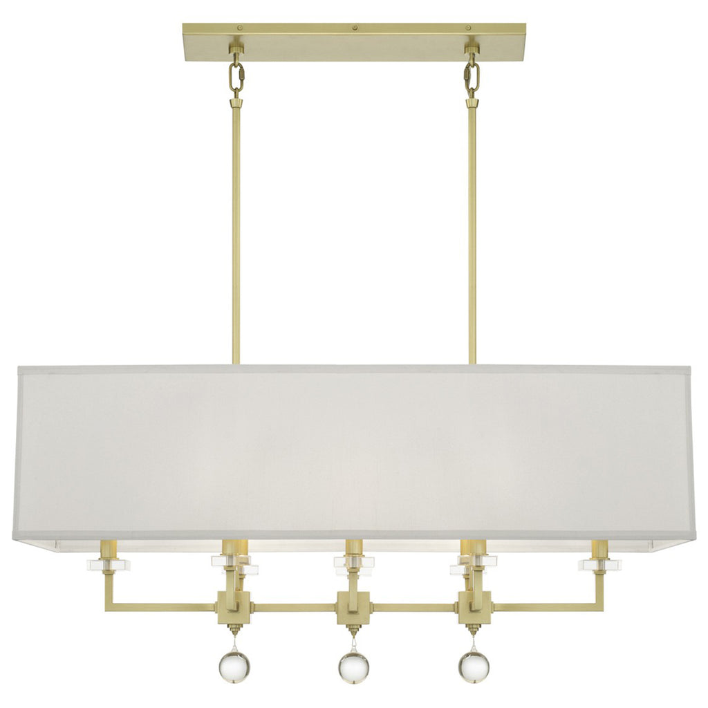 8109-AG Paxton 8 Light Linear Chandelier | Alternate Image