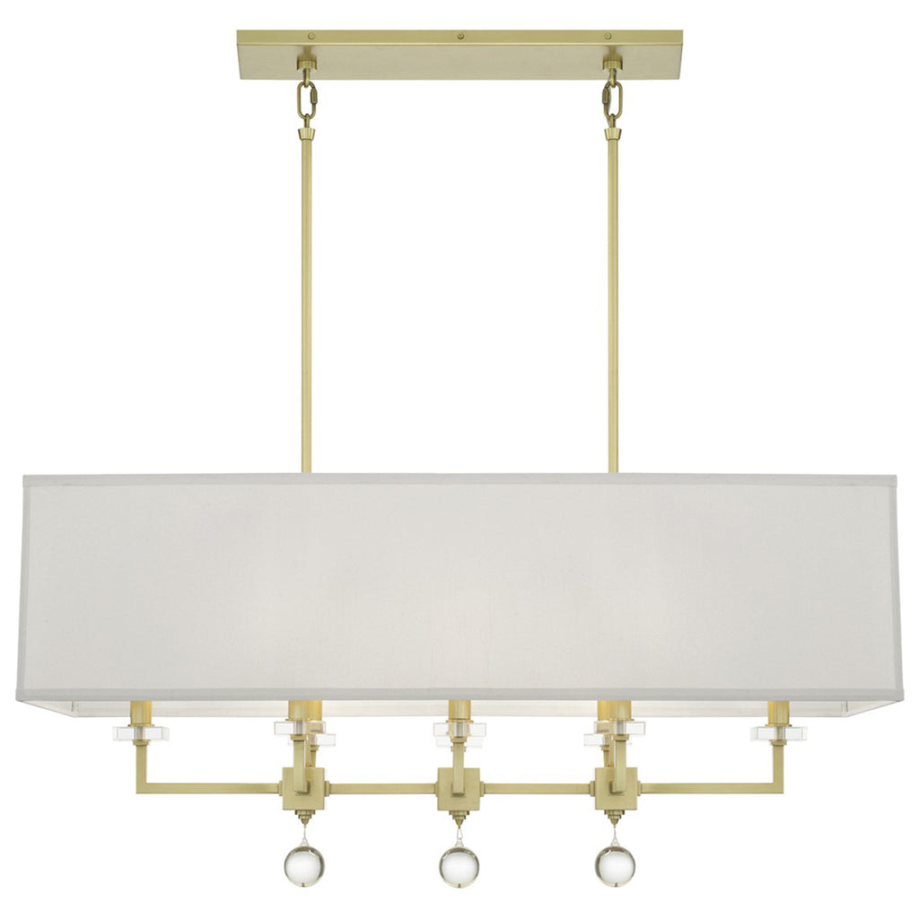 Crystorama Paxton 38'' Linear Chandelier in Aged Brass - Additional View
