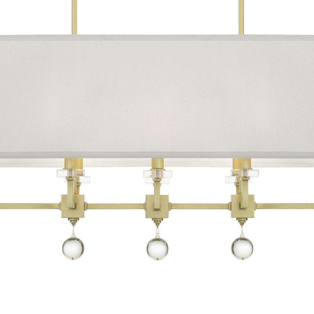 8109-AG Paxton 8 Light Linear Chandelier | Alternate Image