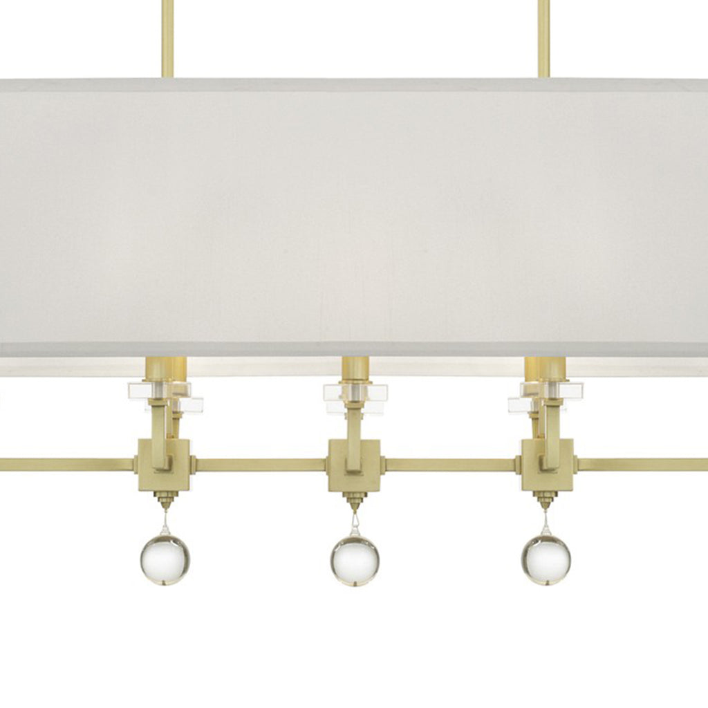 Crystorama Paxton 38'' Linear Chandelier in Aged Brass - Additional View