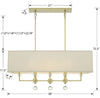 8109-AG Paxton 8 Light Linear Chandelier | Dimensions Image