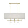 Crystorama Paxton 38'' Linear Chandelier in Aged Brass - Front View
