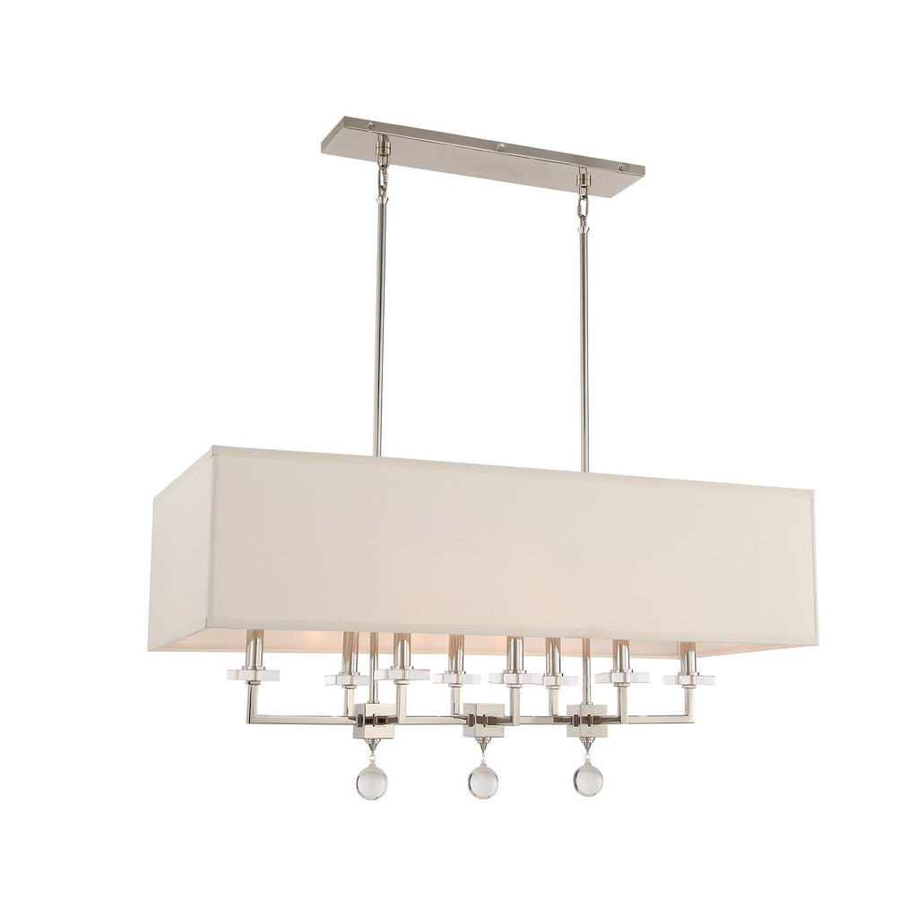 8109-PN Paxton 8 Light Linear Chandelier | Alternate Image