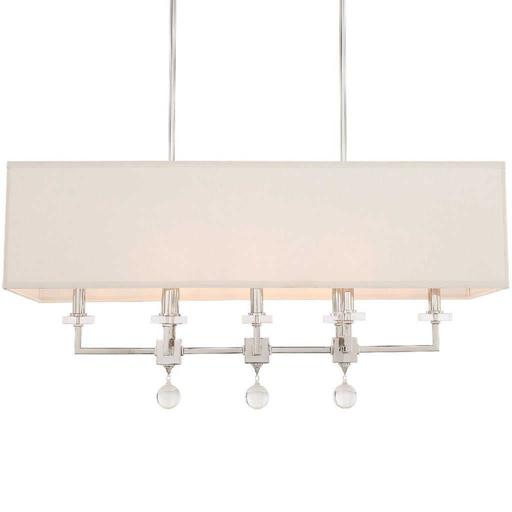 Crystorama Paxton 38'' Linear Chandelier in Polished Nickel - Additional View
