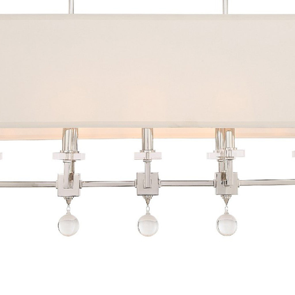 Crystorama Paxton 38'' Linear Chandelier in Polished Nickel - Additional View