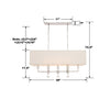 8109-PN Paxton 8 Light Linear Chandelier | Dimensions Image