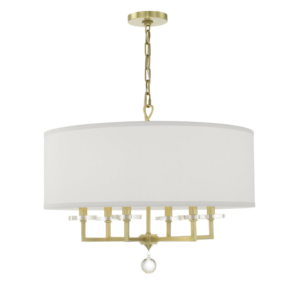 Crystorama Paxton 25.5'' Chandelier in Aged Brass - Front View