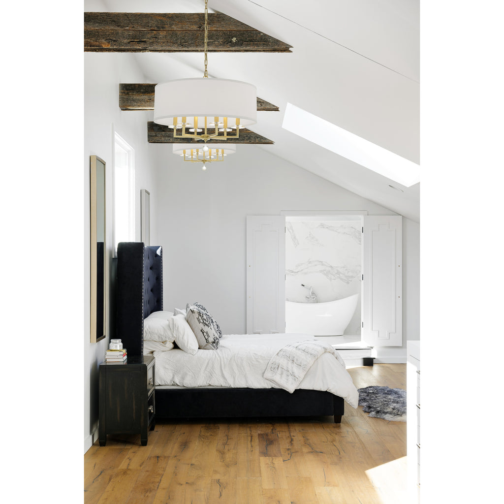 Crystorama Paxton 25.5'' Chandelier in Aged Brass - Lifestyle View