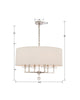 8116-PN Paxton 6 Light Chandelier | Dimensions Image