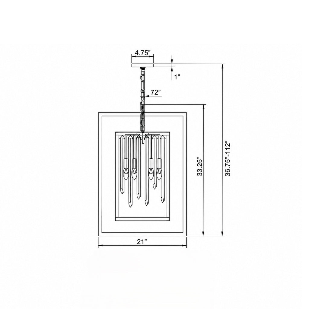 Crystorama Hollis 21'' Chandelier - Product Dimensions