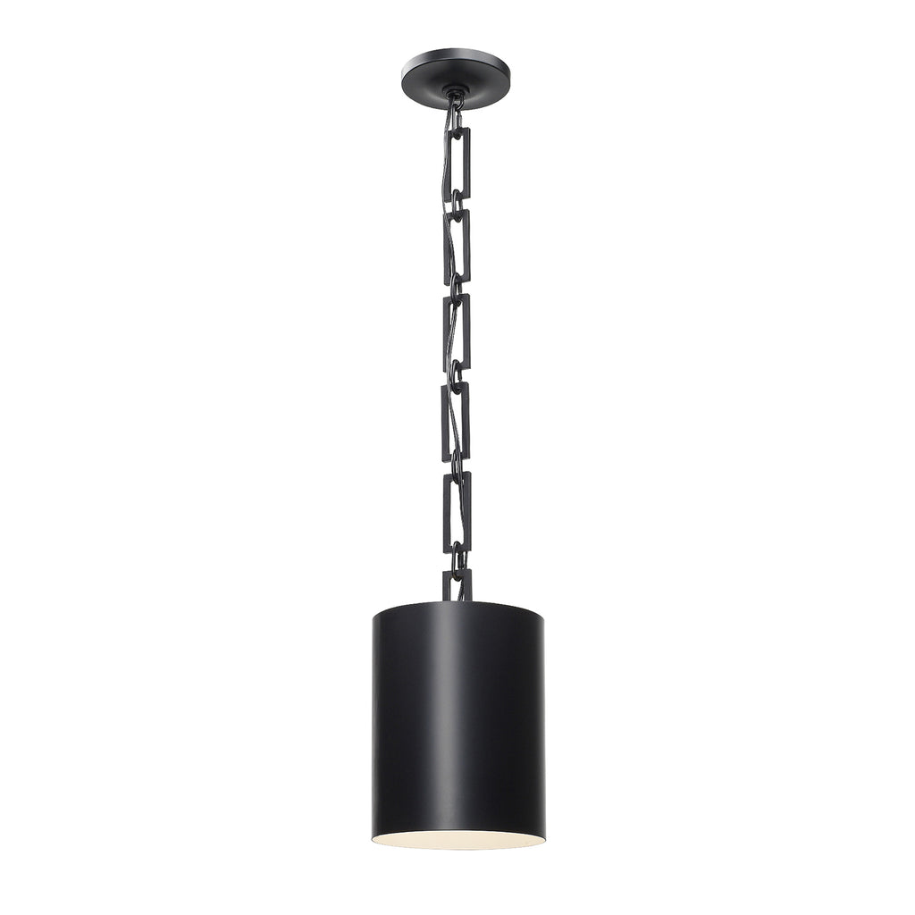 Crystorama Alston 8'' Pendant in Matte Black + White - Additional View