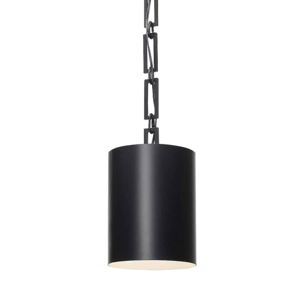 Crystorama Alston 8'' Pendant in Matte Black + White - Additional View