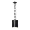 Crystorama Alston 8'' Pendant in Matte Black + White - Front View