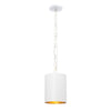 Crystorama Alston 8'' Pendant in Matte White + Antique Gold - Front View