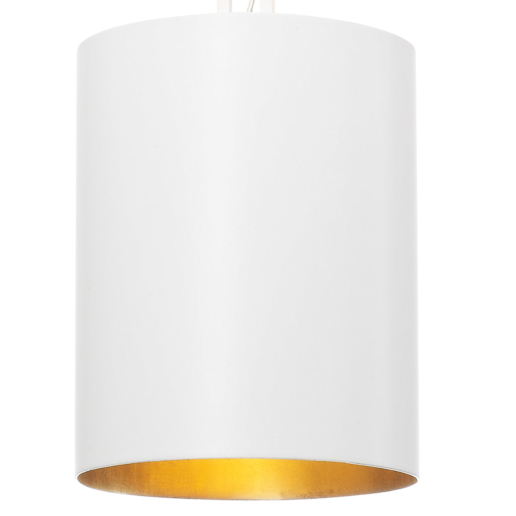 Crystorama-OPEN-BOX Brian Patrick Flynn Alston 1 Light Mini Pendant in Matte White + Antique Gold - Additional View