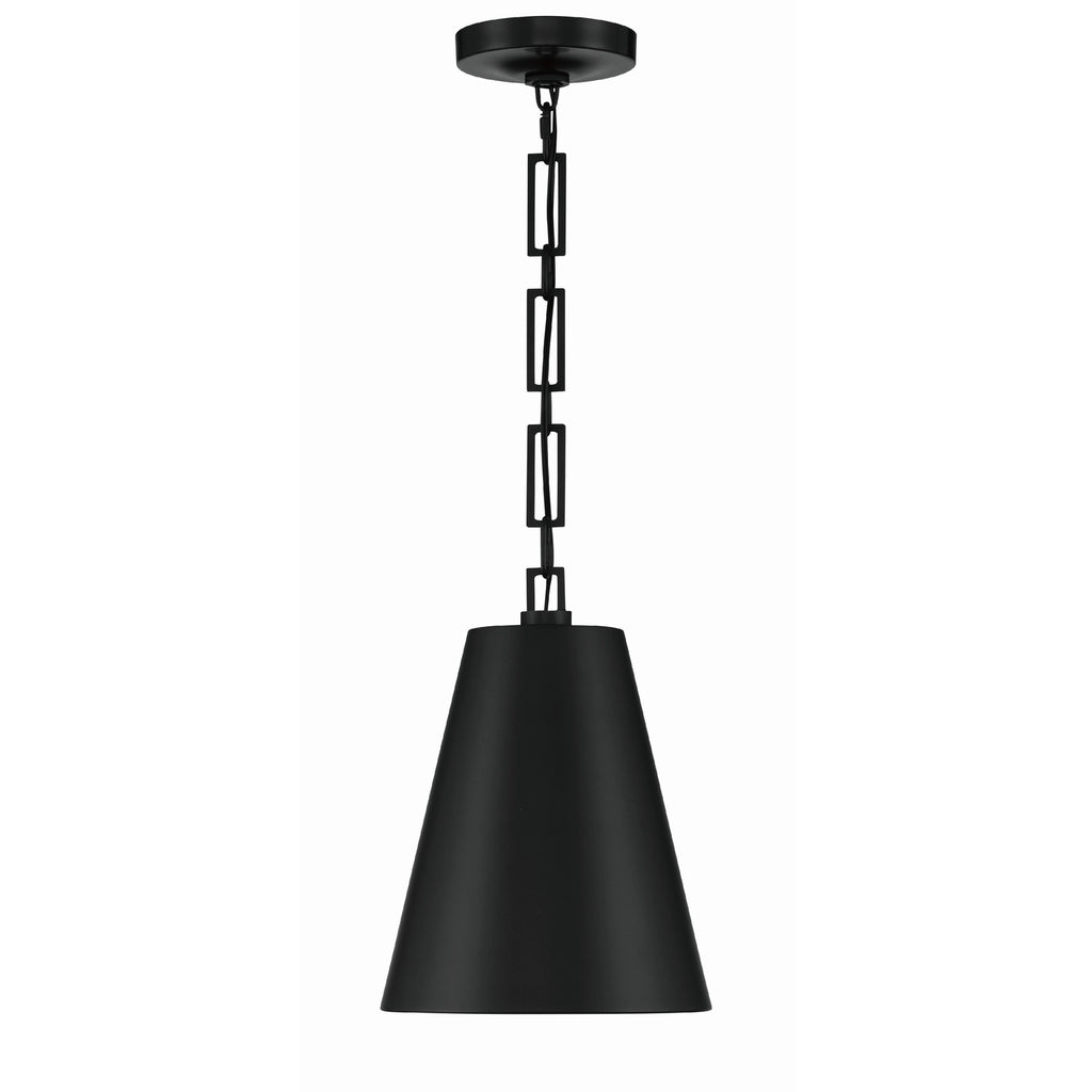 Crystorama Alston 10'' Pendant in Matte Black + Antique Gold - Additional View