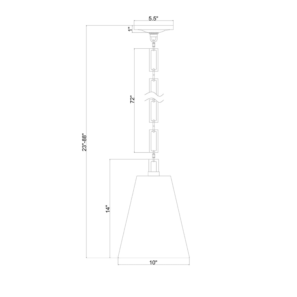 Crystorama Alston 10'' Pendant - Product Dimensions