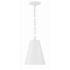 Crystorama Alston 10'' Pendant in Matte White + Antique Gold - Additional View