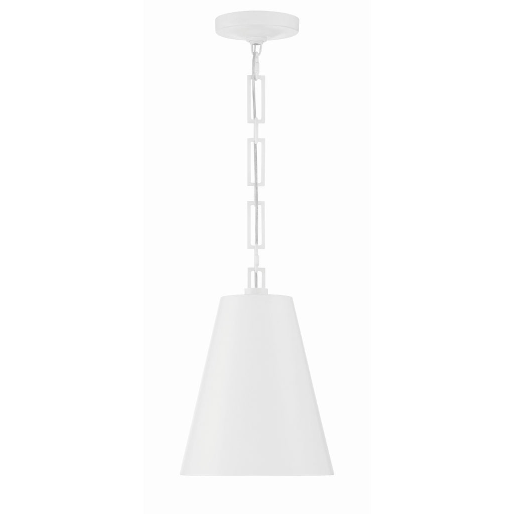 Crystorama Alston 10'' Pendant in Matte White + Antique Gold - Additional View