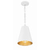 Crystorama Alston 10'' Pendant in Matte White + Antique Gold - Additional View