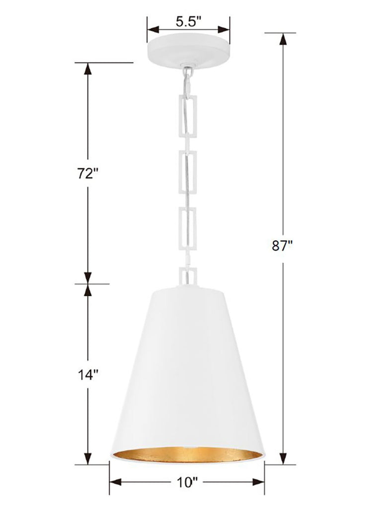 8685-MT-GA Brian Patrick Flynn Alston 2 Light Mini Pendant | Dimensions Image