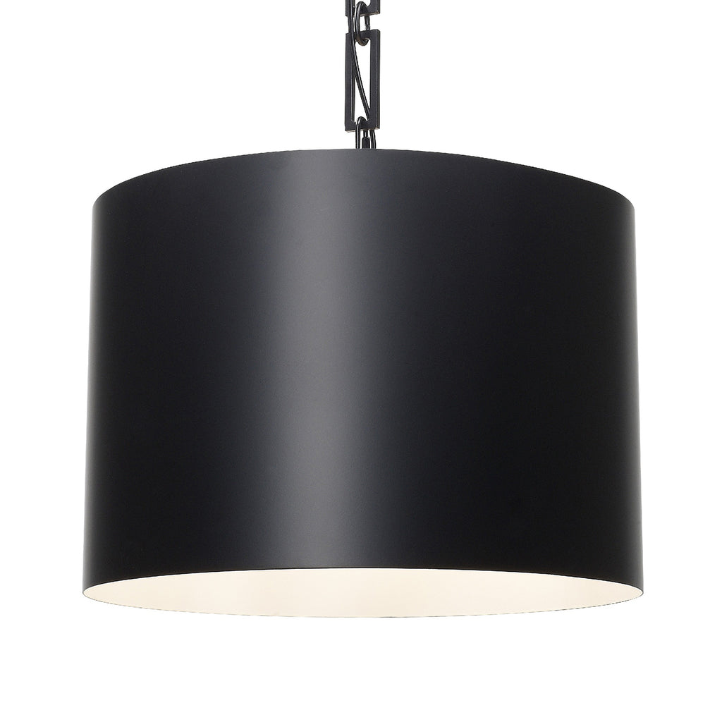 Crystorama Alston 20'' Pendant in Matte Black + White - Additional View