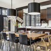 Crystorama Alston 20'' Pendant in Matte Black + White - Lifestyle View