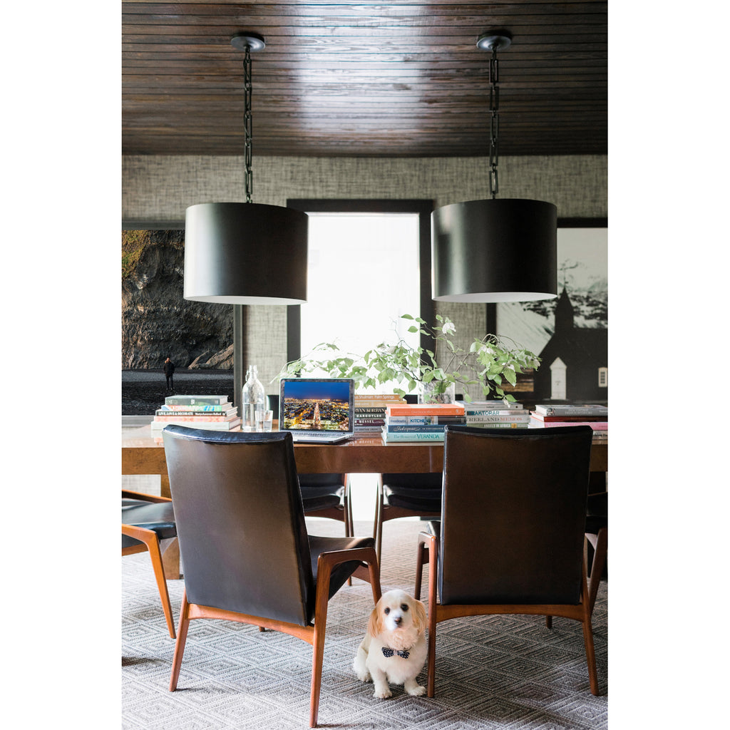 Crystorama Alston 20'' Pendant in Matte Black + White - Lifestyle View