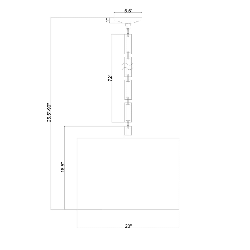 Crystorama Alston 20'' Pendant - Product Dimensions