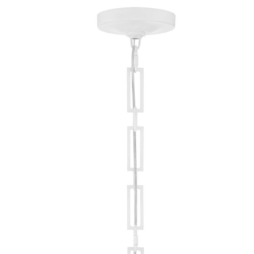 Crystorama Alston 20'' Pendant in Matte White + Antique Gold - Additional View
