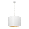 Crystorama Alston 20'' Pendant in Matte White + Antique Gold - Front View