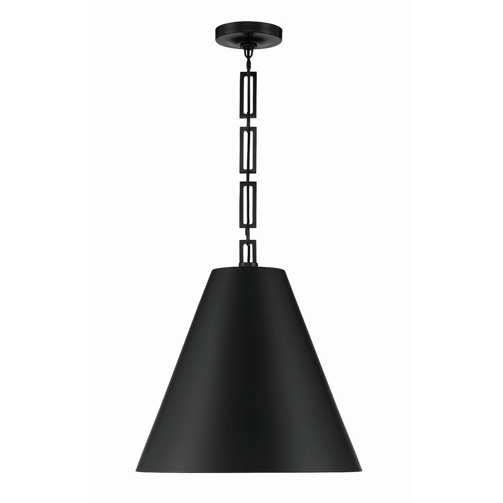 Crystorama Alston 18'' Pendant in Matte Black + Antique Gold - Additional View