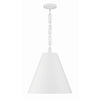 Crystorama Alston 18'' Pendant in Matte White + Antique Gold - Additional View