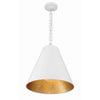 Crystorama Alston 18'' Pendant in Matte White + Antique Gold - Additional View
