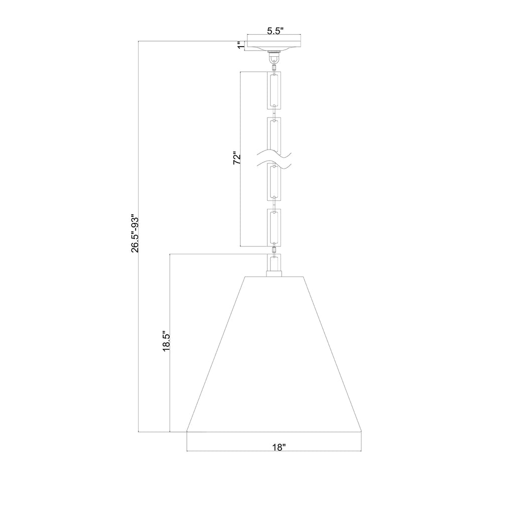 Crystorama Alston 18'' Pendant - Product Dimensions